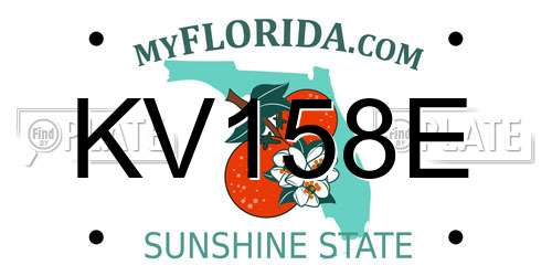 KV158E Florida License Plate
