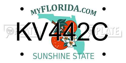 KV442C Florida License Plate