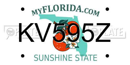 KV595Z Florida License Plate
