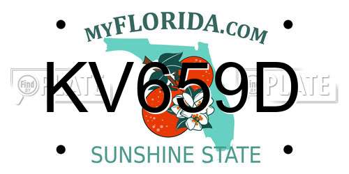 KV659D Florida License Plate