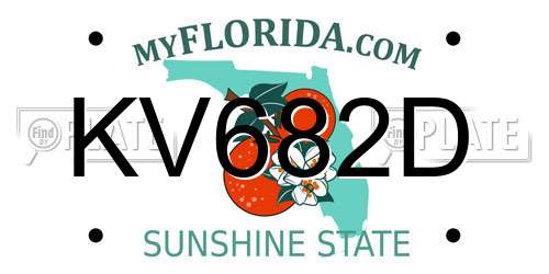 KV682D Florida License Plate