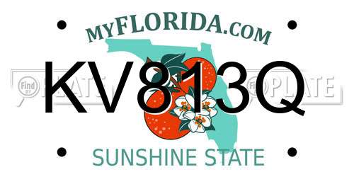 KV813Q Florida License Plate