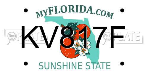 KV817F Florida License Plate