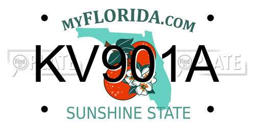 KV901A Florida License Plate