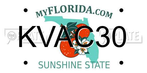 KVAC30 Florida License Plate