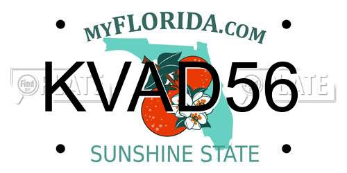 KVAD56 Florida License Plate