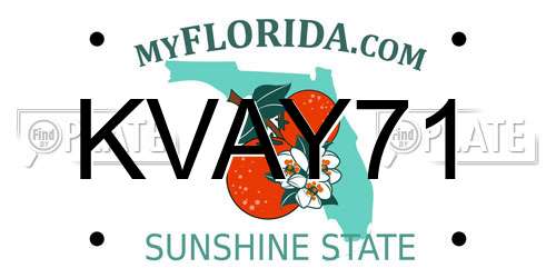 KVAY71 Florida License Plate