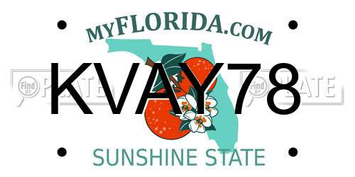KVAY78 Florida License Plate