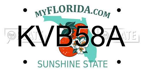 KVB58A Florida License Plate