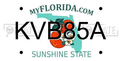 KVB85A Florida License Plate