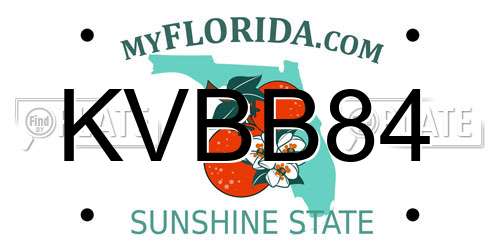 KVBB84 Florida License Plate