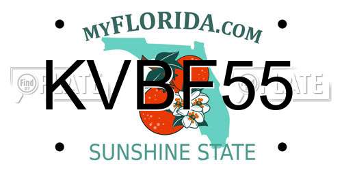 KVBF55 Florida License Plate