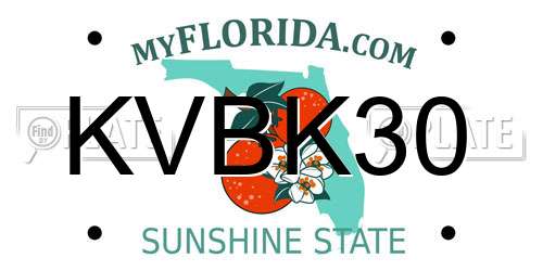 KVBK30 Florida License Plate