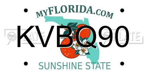 KVBQ90 Florida License Plate