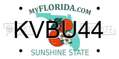 KVBU44 Florida License Plate