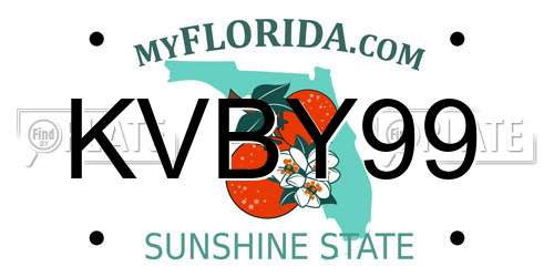 KVBY99 Florida License Plate