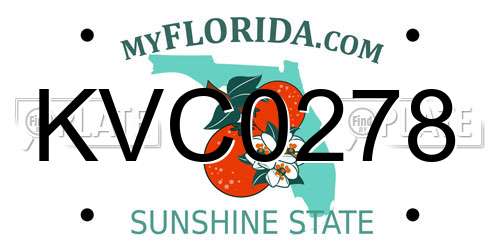 KVC0278 Florida License Plate