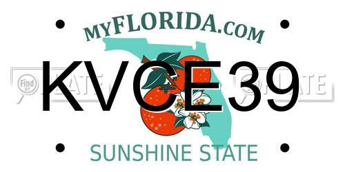 KVCE39 Florida License Plate