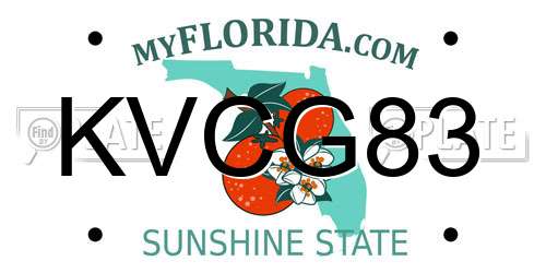 KVCG83 Florida License Plate