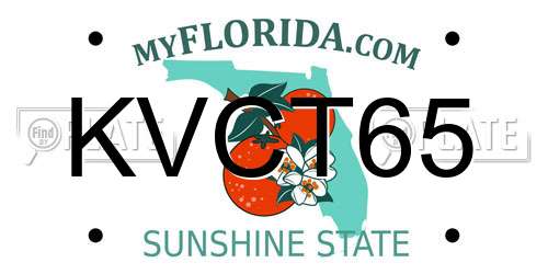 KVCT65 Florida License Plate