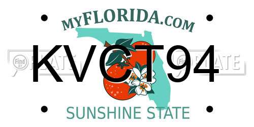 KVCT94 Florida License Plate