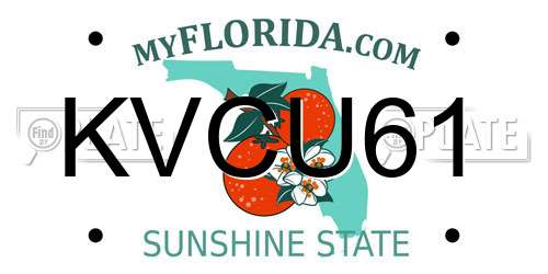 KVCU61 Florida License Plate