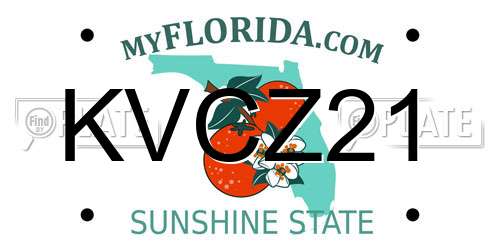 KVCZ21 Florida License Plate