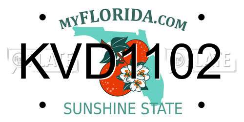 KVD1102 Florida License Plate
