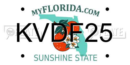 KVDF25 Florida License Plate
