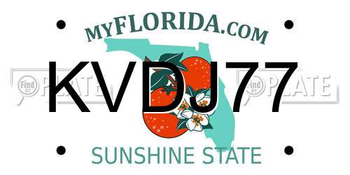 KVDJ77 Florida License Plate