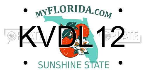 KVDL12 Florida License Plate