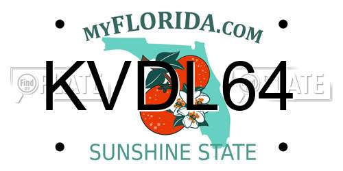 KVDL64 Florida License Plate