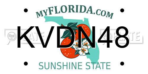 KVDN48 Florida License Plate