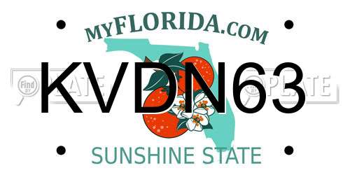 KVDN63 Florida License Plate