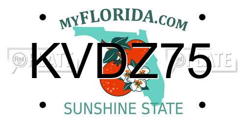 KVDZ75 Florida License Plate