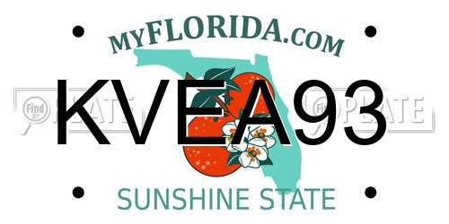 KVEA93 Florida License Plate