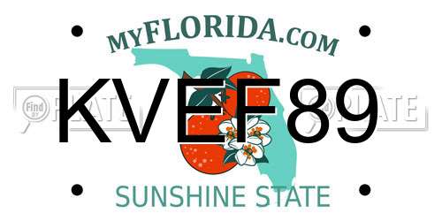 KVEF89 Florida License Plate