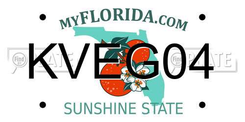 KVEG04 Florida License Plate