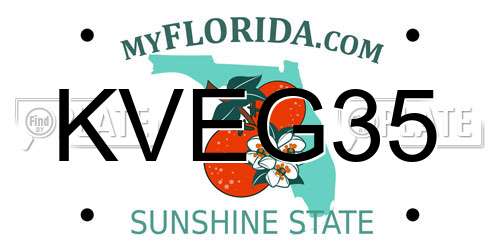 KVEG35 Florida License Plate
