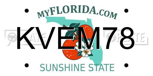 KVEM78 Florida License Plate
