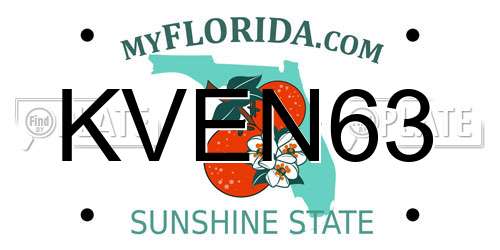 KVEN63 Florida License Plate