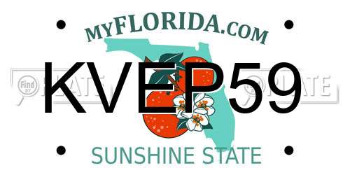 KVEP59 Florida License Plate