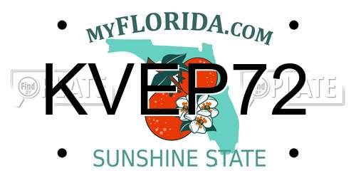 KVEP72 Florida License Plate