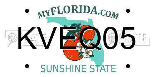 KVEQ05 Florida License Plate
