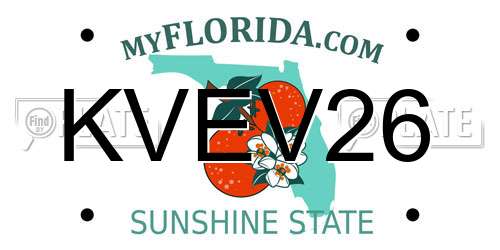 KVEV26 Florida License Plate
