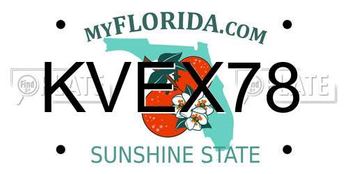 KVEX78 Florida License Plate