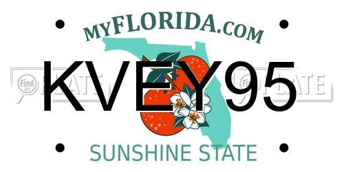 KVEY95 Florida License Plate