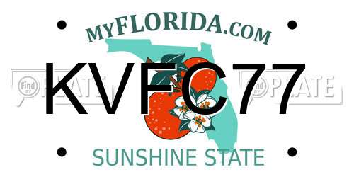 KVFC77 Florida License Plate