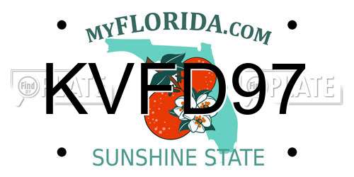 KVFD97 Florida License Plate