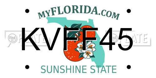 KVFF45 Florida License Plate